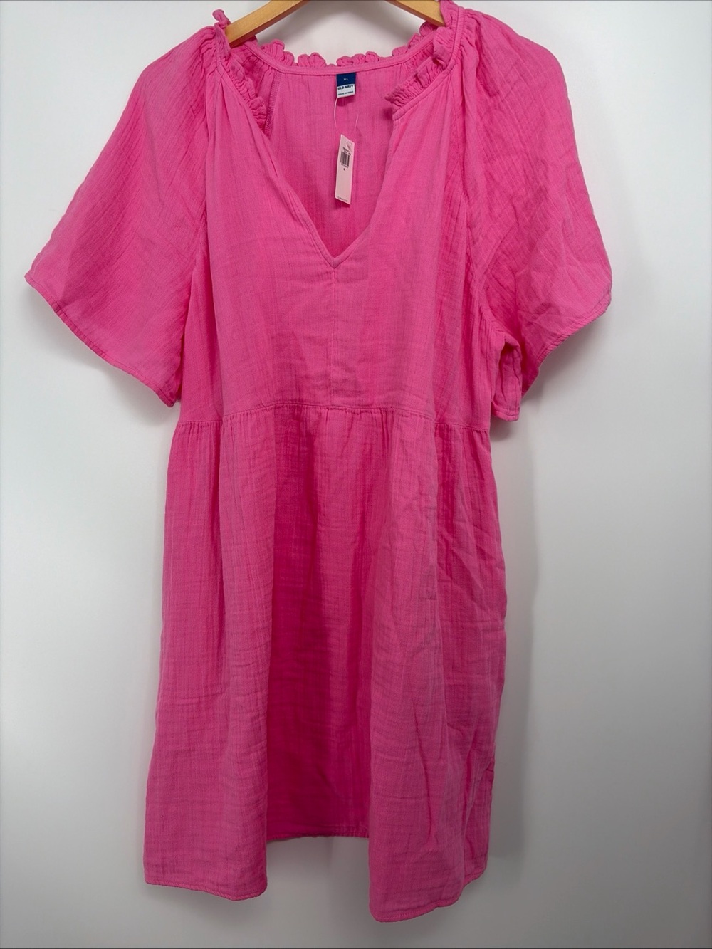 Old Navy Dress Women’s XL Pink Swing Gauze Cotton NWT